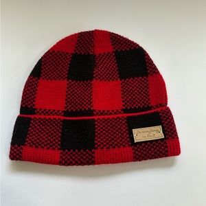 “Do everything in Love” Brand Buffalo Check Knit Beanie. Never Worn